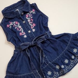 Real Love Denim Dress Size 18m Embroidered Detail